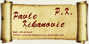 Pavle Kikanović vizit kartica